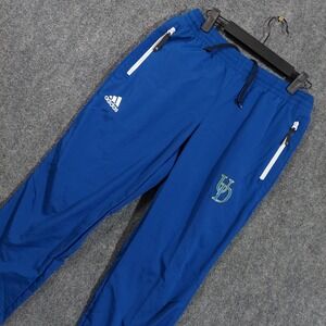 Delaware Fightin Blue Hens Pants Mens Small Blue NCAA Warm Up Climalite Adidas